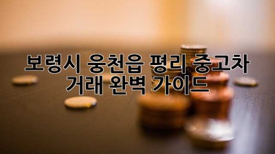 보령시 웅천읍 평리 중고차 거래 완벽 가이드